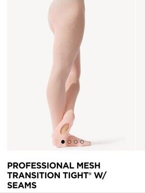Set of 2 Capezio Professional Mesh Transition Tights W/ Seams | Pink | Large